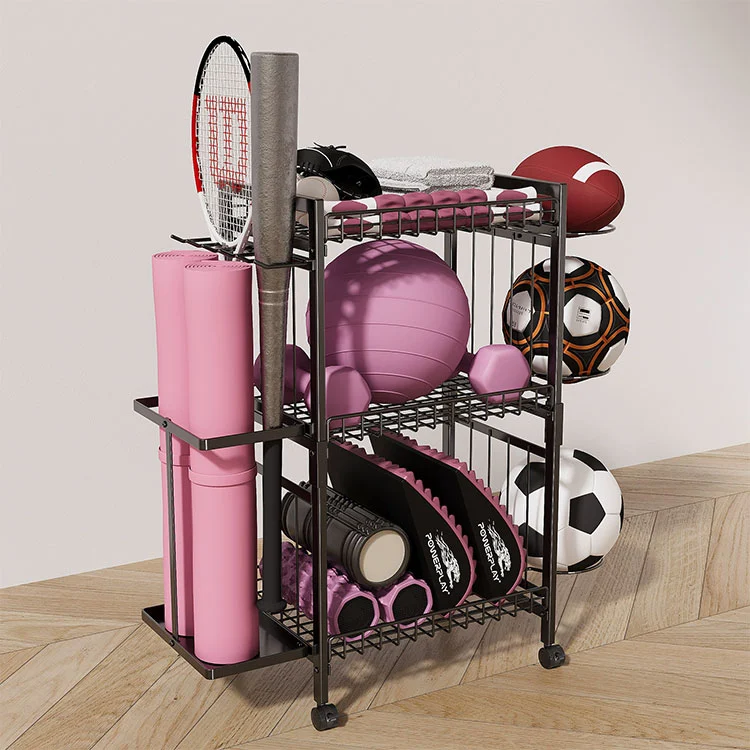 Напольная металлическая стойка для хранения коврика для йоги